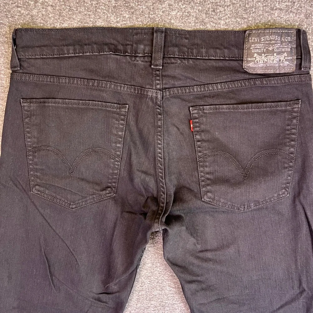 Levis 511 Jeans Mens 36x30 Black Grunge Skinny Casual‎ Slim Stretch Denim Retro